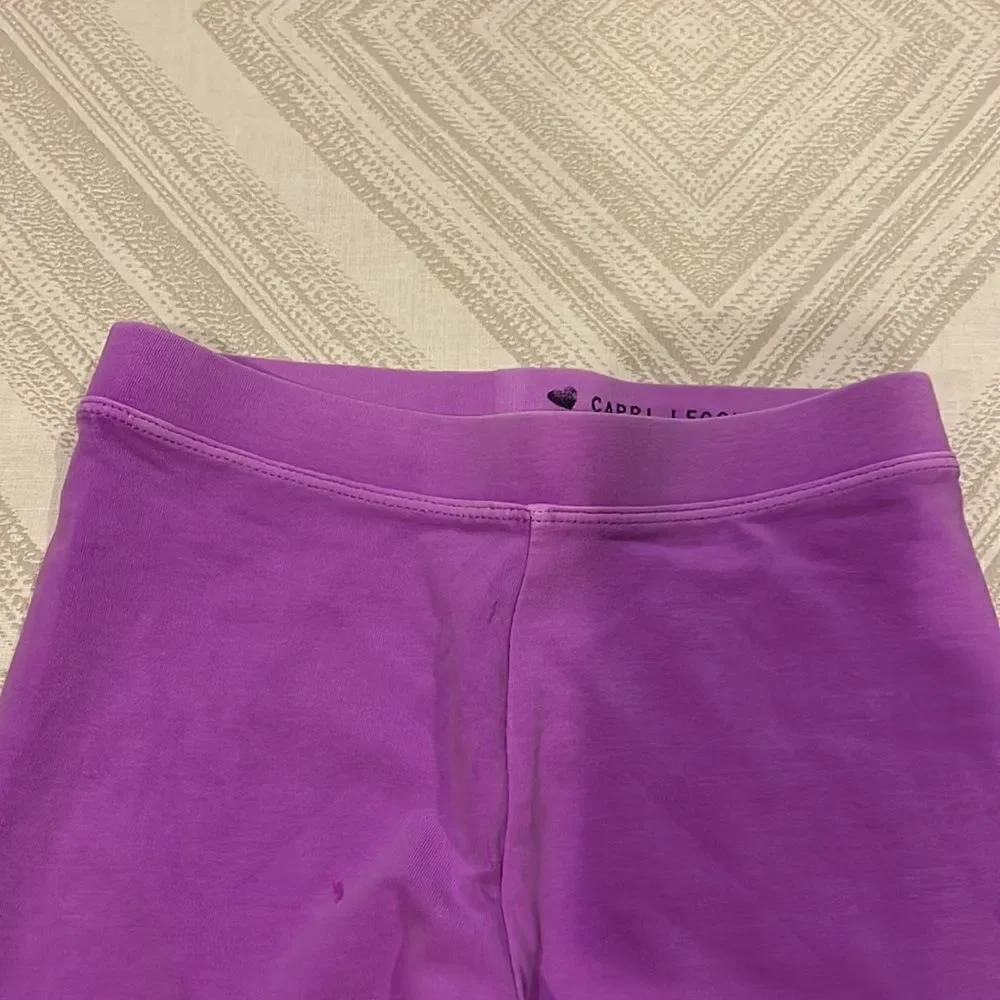 Crewcuts Girls Purple & White Capri Leggings (2)